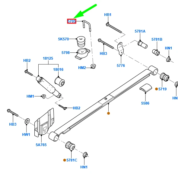 FORD TRANSIT CONNECT MK1 Rear Suspension Leaf Spring U Bolt 4424299 NEW