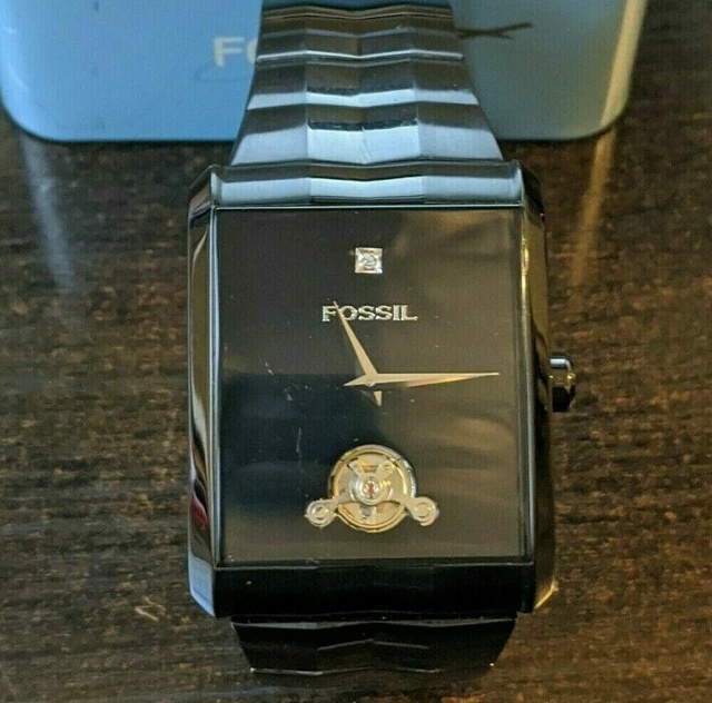 Mens Watch Automatic Mechanical  Fossil Twist Black Chrome Excellent condition