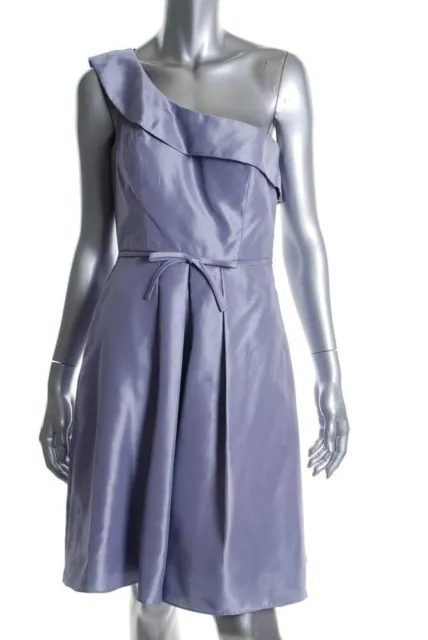 JS BOUTIQUE ~ Lavender Purple Faille One Shoulder Flare Party Dress 10 NEW $138