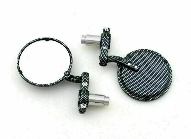 Carbon Motorcycle bike 7/8" Bar End Rear Side View Mirrors Cafe Racer YI