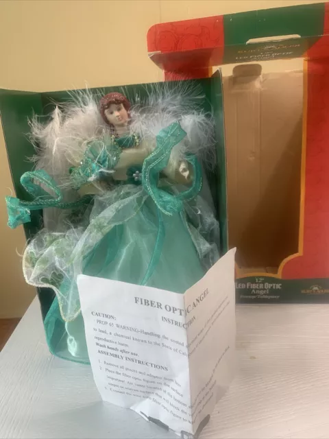 Kurt Adler 12-Inch Fiber Optic Irish Angel Treetop In Original Box