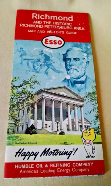 Esso Map Richmond Petersburg Virginia General Drafting Mar 1964 Humble Oil W164.