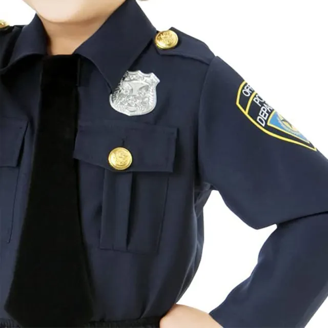 Polizei Kostüm Polizeimeister Tom mit Walkie-Talkie für Kinder 4-10 Jahre blau 3