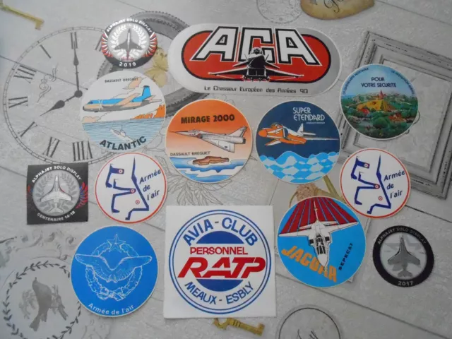 Lot Autocollants Stickers Armee De L'air Mirage Ratp No Pilote De Chasse