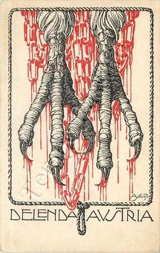 Prima guerra mondiale - Delenda Austria (Alessandria) / illustratore Santi
