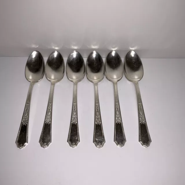 First Love Large Soup Spoons Lot of 6 Silverplate 1847 Rogers Bros silverware