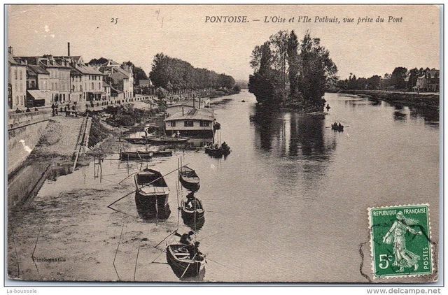 95 PONTOISE -- l'oise et l'ile pothuis, vue prise du pont ---