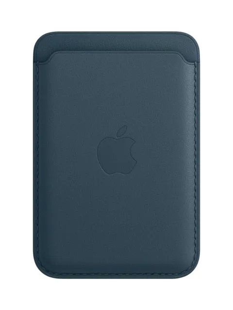 Apple Leather Wallet Card Holder with MagSafe (for iPhone) - Baltic Blue NEW