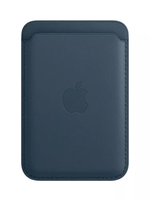 Apple Leather Wallet Card Holder with MagSafe (for iPhone) - Baltic Blue NEW