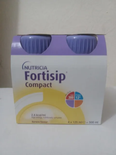 Nutricia Fortisip Compact , With 12 % Protein, Banana Flavour  (4× 125ml )