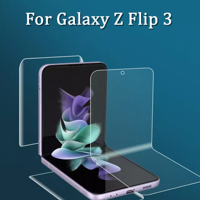 3IN1 Protective Film Galaxy Z Flip3 Front Back Side Screen Protector For Sams'EL