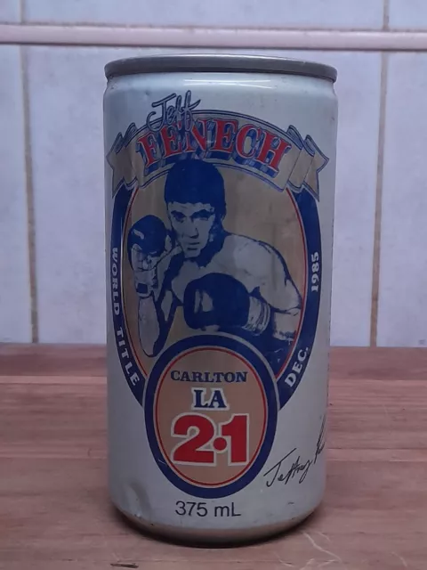 Carlton LA 2.1 Beer Can 375 mL JEFF FENECH World Title 1985 Aluminium EMPTY 2