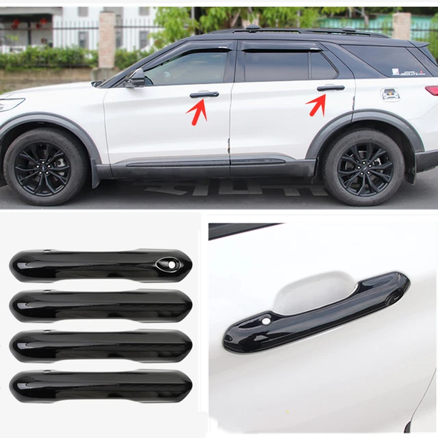 Bright black Car Front Door Handles Cover Trim For Ford Explorer 2020-2022