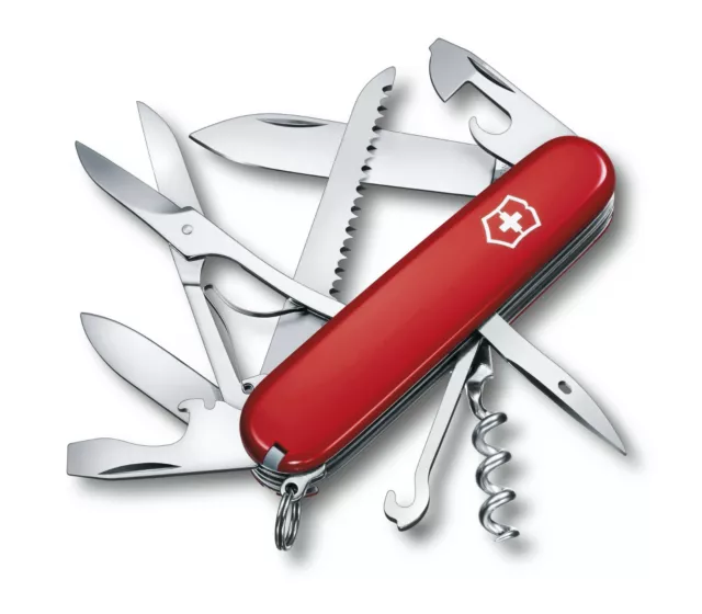 Victorinox - Couteau Suisse Huntsman Rouge 11 Pièces 16 Fonctions - 1.3713