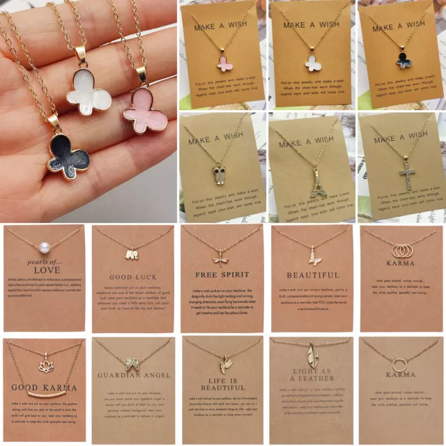 Fashion Women Elephant Butterfly Pearl Pendant Necklace Clavicle Charm Jewellery