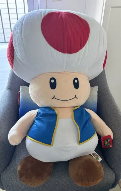 NWT GIANT 80CM TOAD Plush Soft Toy Nintendo RARE Super Mario NEW WITH TAG 150.00 PicClick AU