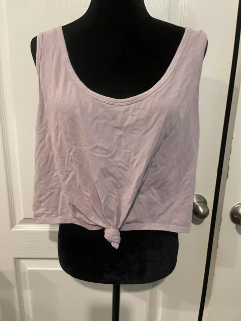 NWT Wild Fable Women's Plus Size Lavender Cropped Tie-Front Tank Top Size 2X