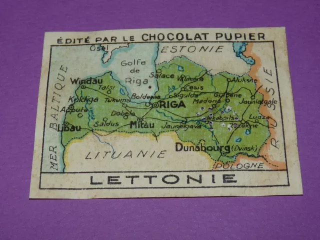 Chromo Chocolat Pupier Europe 1932 Lettonie Carte Geographie