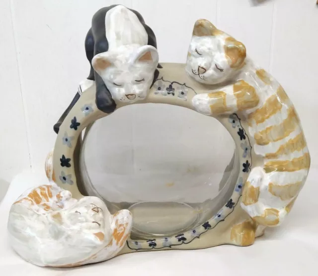 Louisville Stoneware Cats Goldfish Fish Bowl