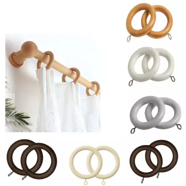 28mm Wooden Rings Window Curtain Pole Rings