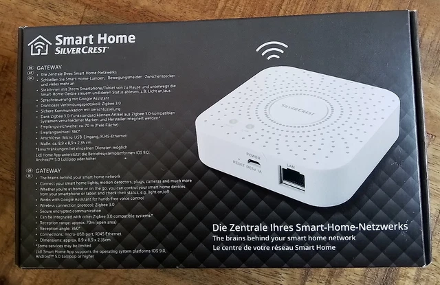 Gateway / Hub Smart Home Silvercrest - Compatible ZigBee Et Commande Vocale - Blanc - Neuf