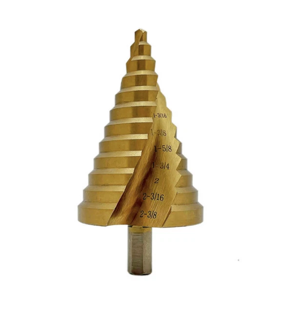 CORTOOL Step Drill Bit HSS Spiral Groove Step Bit 1/4" to 2-3/8" Step
