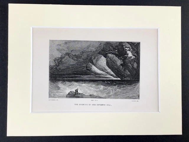 1859 Antique Gravure Ouverture De The Sixième de Joint Bible Histoire Livre De
