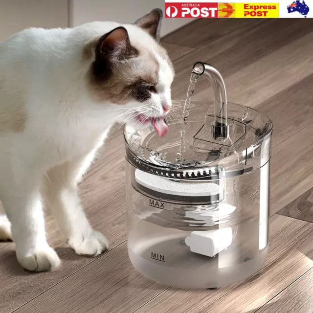 Pet Water Fountain Cat Dog Automatic Electric Sensor Drink Dispenser Filter AUS