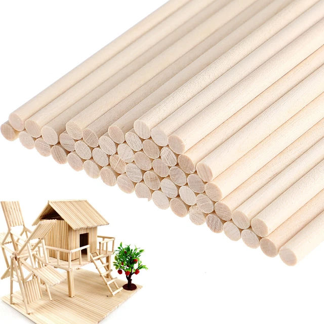 100 PC barras de madera barras de tacos de madera palos de artesanía palos de madera natural inacabados