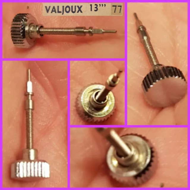 VALJOUX 13 LINEE R77 CRONO GROSSA CORONA sub 5,9 mm canotto SUB tiges NOS 40-60