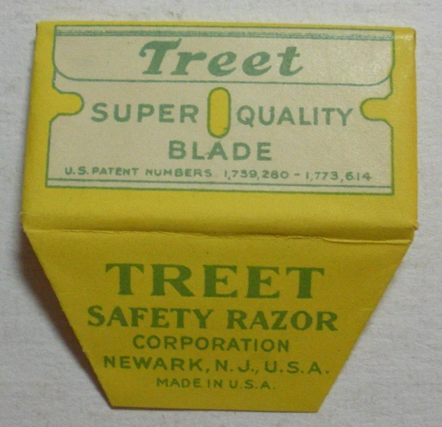 Vintage Razor Blade TREET Yellow/White Single Edge