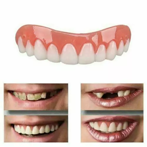 Sourire Parfait Facettes INFÉRIEURES Capuchon Snap Sur Instant Flex Blanc UK 2