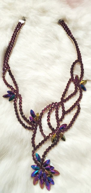 Necklace Purple Amethyst and Amethyst AB Ballroom Dance Jewelry
