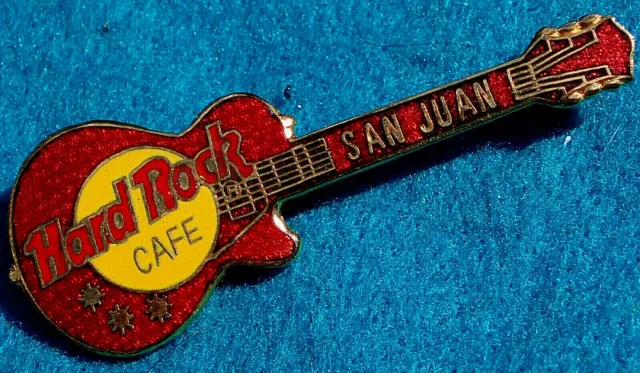 SAN JUAN GIBSON RED LES PAUL GUITAR 3LC MEDIUM GRID BACK Hard Rock Cafe PIN