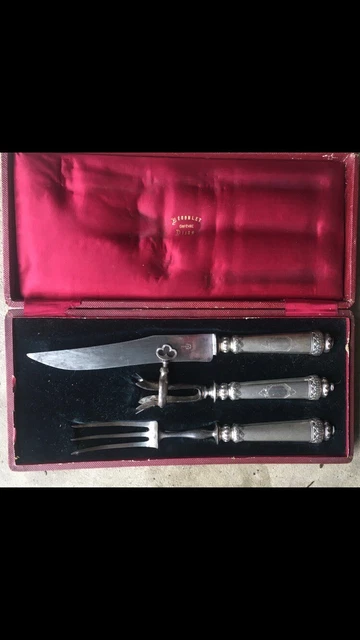 Ancien Service à Gigot En Métal Argenté - Pièce De Boucherie Vintage