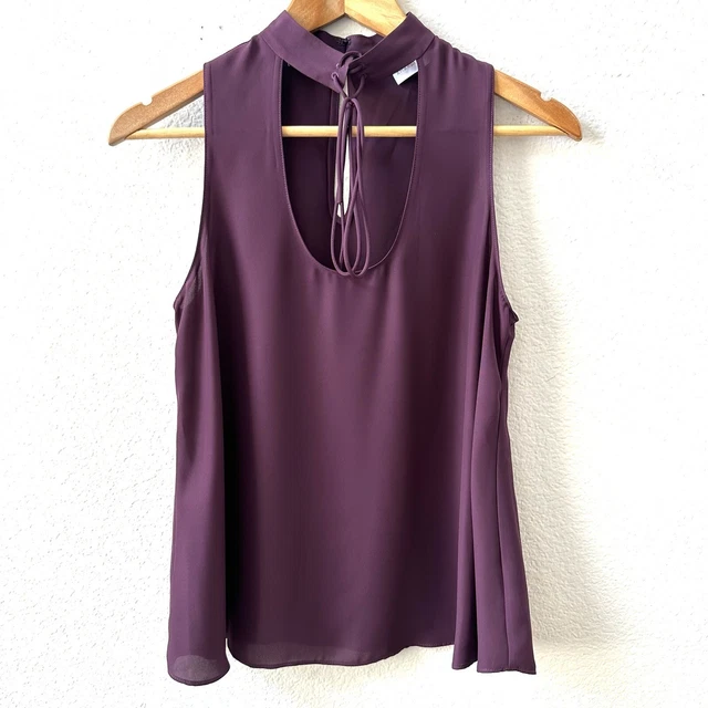 Amanda Uprichard Keyhole Lace up top Sleeveless Size P women's purple