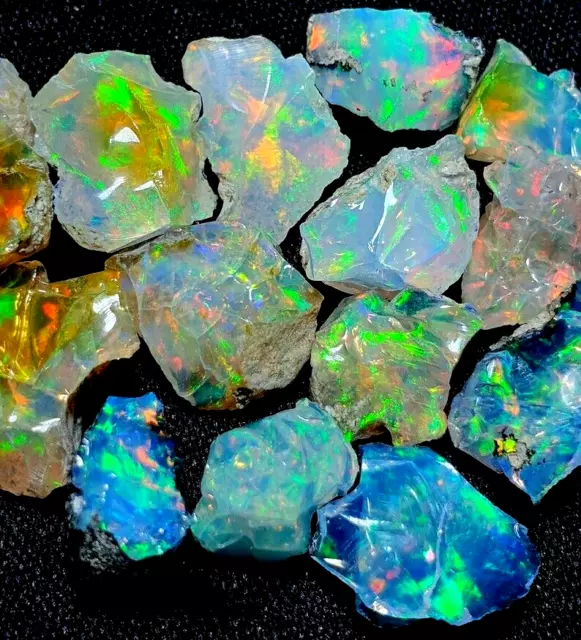 50 Cts Dry Natural Ethiopian Jumbo Welo Fire Opal Rough Specimen Gemstone Lot