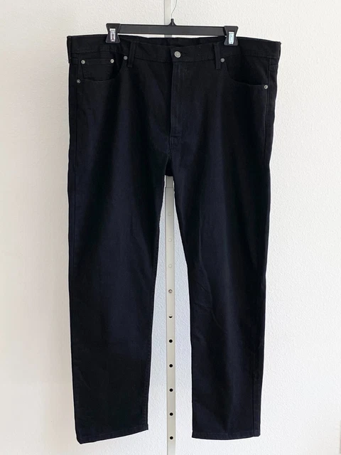 Levi's Men's Black 502 Tapered Regular Fit Jeans Sz W44 X L34 Zipper Fly Stretch
