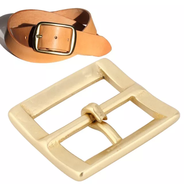 Brass Belt Buckle Single Pin End Bar Heel Gold Leather Craft Bag Hardware Ac ESA