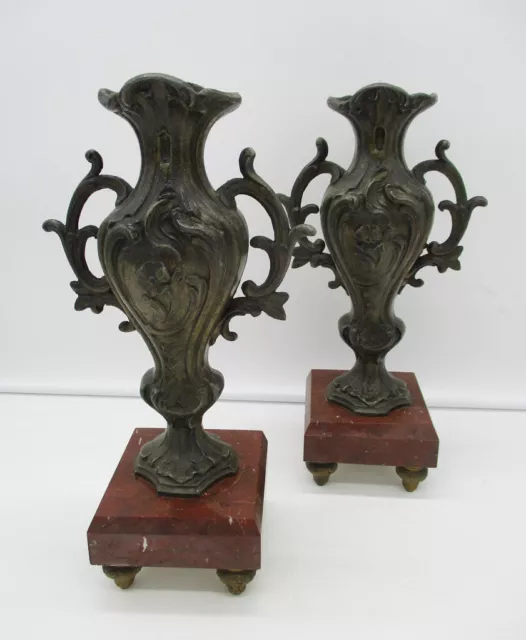 2 Beisteller für Kaminuhr / Jugendstil / art nouveau / Antik /Vase/Kerzenständer 2