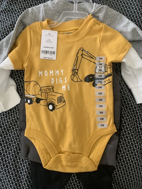 NEW Baby Boy CARTERS 4 Piece Construction Set Size 0-3M