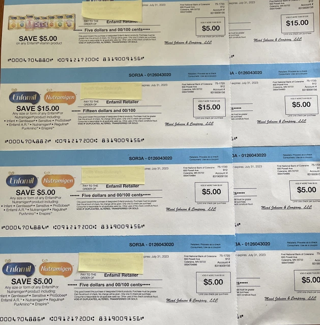 Enfamil Coupon Checks Exp 7/31 /23 Worth $60