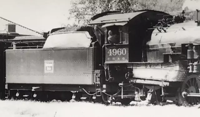 Chicago Burlington & Quincy Railroad CBQ #4960 2-8-2 Baldwin Locomotive Photo