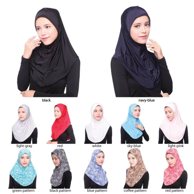 Muslim Women Hijab One Piece Amira Islamic Head Scarf Wrap Pull On Ready Made