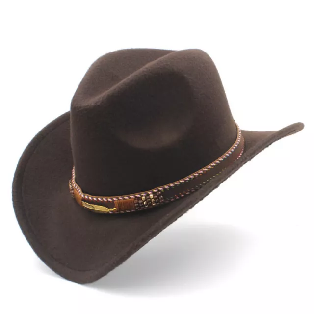Cute Child Boy Girl Fashion Western Wide Brim Wool Cowboy Hat Party Clothing Cap