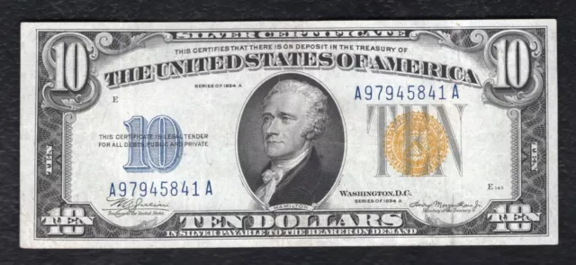 Fr. 2309 1934-A $10 Ten Dollars “North Africa” Silver Certificate Extremely Fine