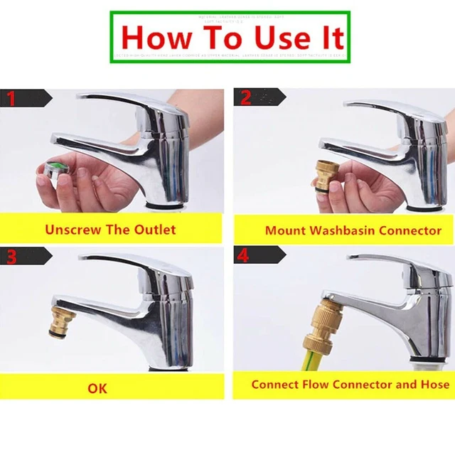 Universal Kitchen Mixer Tap To Garden Hose Pipe Connector Adapter Home Tool DE 2