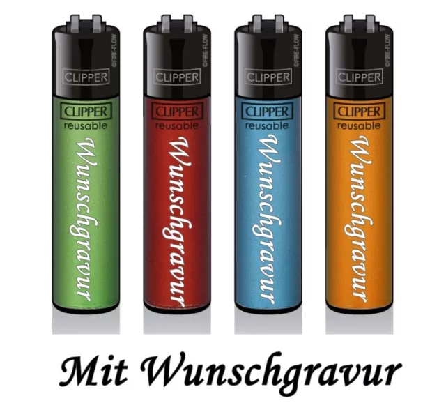 Clipper Large CRYSTAL Feuerzeug mit Gravur Wunschname Ideales Partner Geschenk