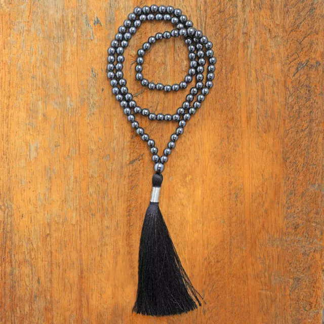 Rilievo Mala 6 MM, Collana Magnetica Ematite, 108 Perline Mala, Regali Yoga