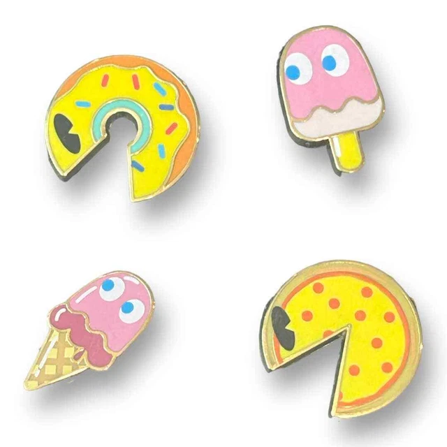 PAC-MAN Collector Pins Enamel Food Pin Set NWT Video Games Retro Gaming